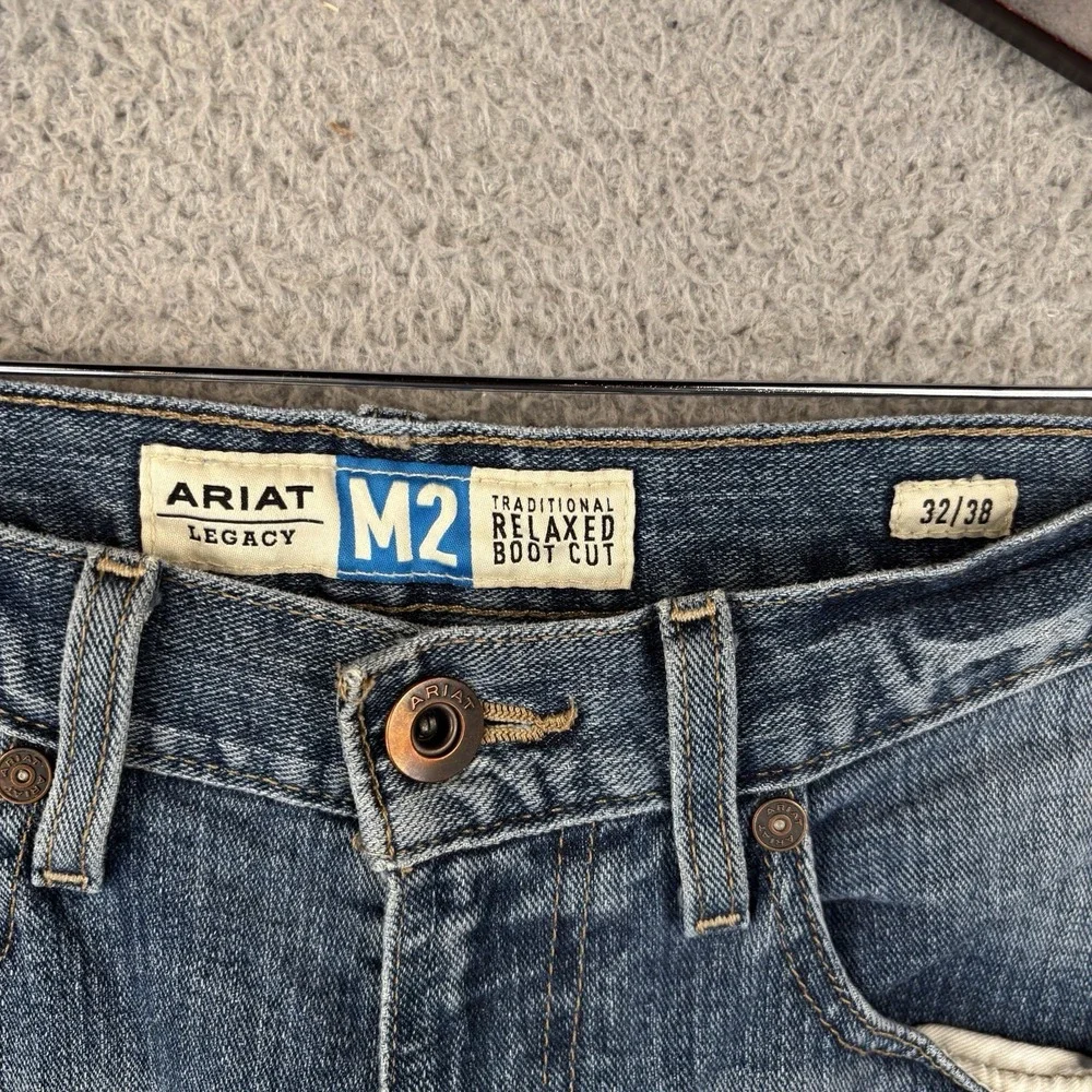 Ariat M2 Legacy Boot Cut Jeans Mens 32x38 Blue Brandon Relaxed Fit Straight Leg